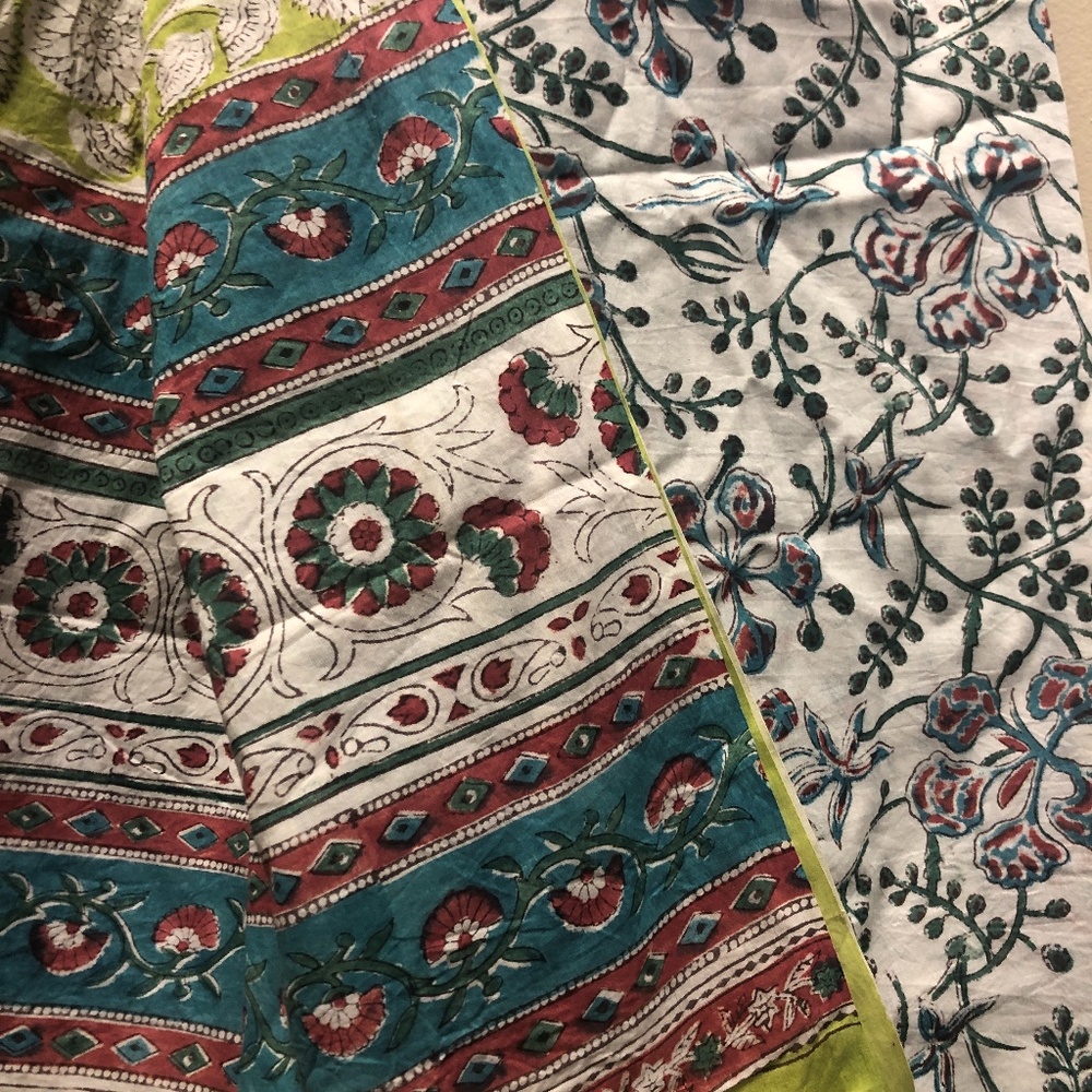 Block printed cotton saree